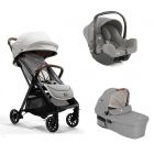 Poussette trio Parcel Signature Oyster + siège auto i-Snug 2 Pebble + nacelle Ramble XL Pebble
