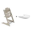 Pack Chaise haute Tripp Trapp avec son Baby Set et sa tablette Cashmere grey