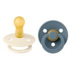 Pack de 2 sucettes Colour Caoutchouc 6 mois+ Ivory et Petrol