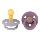 Pack de 2 sucettes Colour Caoutchouc 6 mois+ Fossil Grey et Mauve