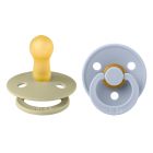 Pack de 2 sucettes Colour Caoutchouc 6 mois+ Khaki et Dusty Blue