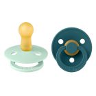 Pack de 2 sucettes Colour Caoutchouc 6 mois+ Nordic Mint et Forest Lake