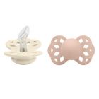 Pack de 2 sucettes Infinity Silicone anatomique 0-6 mois Ivory et Blush
