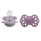 Pack de 2 sucettes Infinity Silicone symétrique 0-6 mois Fossil Grey et Mauve