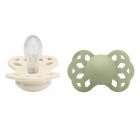 Pack de 2 sucettes Infinity Silicone symétrique 0-6 mois Ivory et Sage