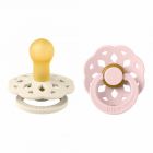 Pack de 2 sucettes Bohème Caoutchouc 0-6 mois Ivory et Blossom