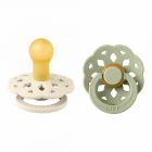 Pack de 2 sucettes Bohème Caoutchouc 0-6 mois Ivory et Sage
