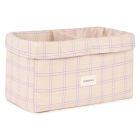 Panier de rangement double Stories Powder Mauve Checks
