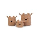 Lot de 3 paniers de rangement Teddy beige