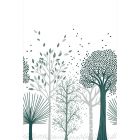 Papier peint panoramique M. Fox / Forêt bleu (2 m x 3 m)