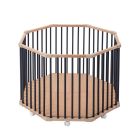 Parc octogonal bébé en bois Basile Hybride anthracite