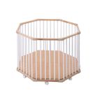 Parc octogonal bébé en bois Basile Hybride blanc