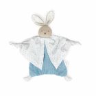 Doudou coton bio lapin bleu