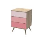 Petite commode 3 tiroirs Seventies rose