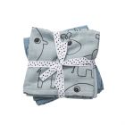 Lot de 2 petits langes Contour bleu