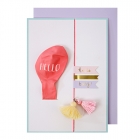 Carte ballon Hello Baby Rose