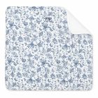 Plaid réversible Toile de Jouy Bleu