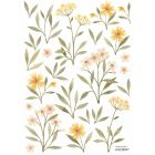 Planche de stickers 29.7 x 42 cm - Fleurs orangées jaunes