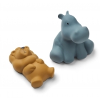 Lot de 2 jouets de bain Vikky Safari Lion Mustard et Hippo Whale Blue Mix