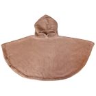 Poncho à capuche maille côtelée en coton Mocha 1 à 4 ans