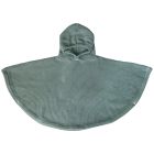 Poncho à capuche maille côtelée en coton Vert de gris 1 à 4 ans