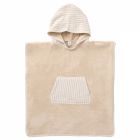 Poncho de bain à capuche bambou & gaze de coton - 3/5 ans galet
