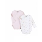 Lot de 2 bodies coton bio manches longues 1 mois - Popsie