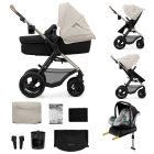 Poussette trio Moov² Air Wheels avec base Moonlight Grey