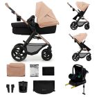 Poussette trio Moov² Eva Wheels avec base Sand Beige