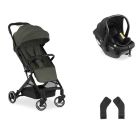 Pack Duo Poussette compacte Travel N Care Olive + Siège auto Drive N Care avec adaptateurs