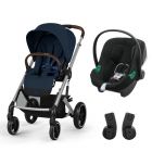 Poussette duo Balios S Lux 3 Ocean Blue + Siège auto Aton B2 i-Size