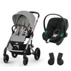 Poussette duo Balios S Lux 3 Stone Grey + Siège auto Aton B2 i-Size