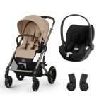 Poussette duo Balios S Lux 3 Almond Beige + Siège auto Cloud T i-Size