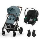 Poussette duo Balios S Lux 3 Stormy Blue + Siège auto Aton B2 i-Size
