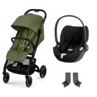 Poussette duo Beezy Moss Green + Siège auto Cloud T i-Size
