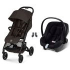 Poussette duo Beezy 4 compacte Chocolate Brown avec siège auto Aton B2 i-Size