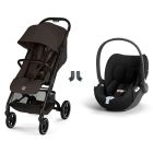 Poussette duo Beezy 4 compacte Chocolate Brown avec siège auto Cloud T i-Size