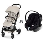 Poussette duo Beezy 4 compacte Dune Grey avec siège auto Aton B2 i-Size