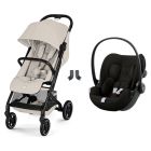 Poussette duo Beezy 4 compacte Dune Grey avec siège auto Cloud G i-Size