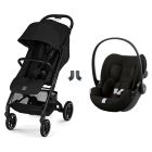 Poussette duo Beezy 4 compacte Magic Black avec siège auto Cloud G i-Size