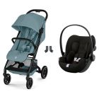 Poussette duo Beezy 4 compacte Stormy Blue avec siège auto Cloud G i-Size
