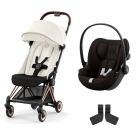 Poussette duo Coya Off White châssis Rosegold + Cloud G i-Size