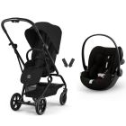 Poussette duo Eezy S Twist+ 2 pivotante Magic Black avec siège auto Cloud G3 i-Size Tissu Plus