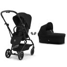 Poussette duo Eezy S Twist+ 2 pivotante Magic Black avec nacelle Cot S
