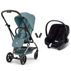 Poussette duo Eezy S Twist+ 2 pivotante Stormy Blue avec siège auto Aton B2 i-Size