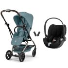 Poussette duo Eezy S Twist+ 2 pivotante Stormy Blue avec siège auto Cloud T i-Size