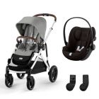 Poussette duo Gazelle S Stone Grey + Siège auto Cloud G i-Size