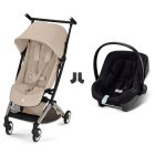 Poussette duo Libelle 5 ultra compacte Almond Beige avec siège auto Aton B2 i-Size