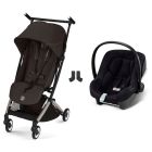 Poussette duo Libelle 5 ultra compacte Chocolate Brown avec siège auto Aton B2 i-Size