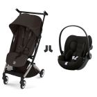 Poussette duo Libelle 5 ultra compacte Chocolate Brown avec siège auto Cloud G i-Size